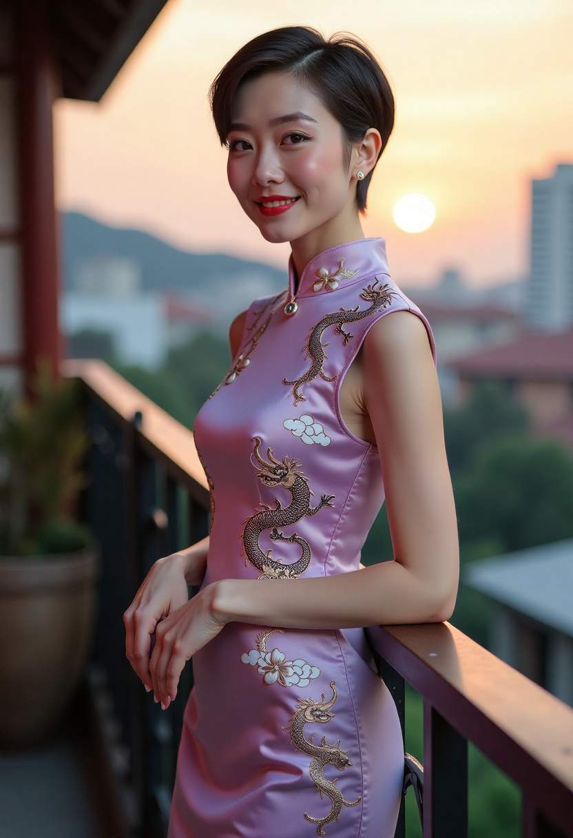 海边观测站窗前的晚晴